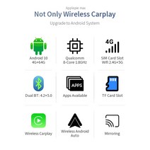 스마트 올인원 차량네비게이션애플 파이 맥스 카 AI 박스 안드로이드 10 무선 카플레이 4G LTE SIM 매직, 05 for Porsche 2017-21