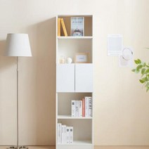 거실책장 틈새책꽂이 서재장 C3523 5단 도어형 1900 4colors 공간분리 좁은 오, 오크