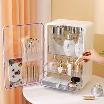 JENMV 화장품 정리함 특대형 멀티 화장품정리대 투명 화장품 정리함 덮개형 하이클래스 화장품 정리함 특대형 서랍형 화장품 정리함 쿠션 팩트 정리함 아크릴 립스틱정리함, 흰색