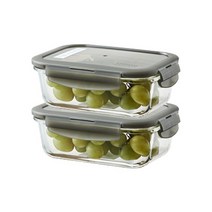 락앤락 오븐글라스 유로 직사각 밀폐용기, 2개입, 630ml
