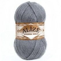 마마니트 알리제 앙고라골드 털실 뜨개실, 87 다크그레이