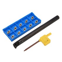 밀링머신 cnc기계 12 개 Dcmt0702 카바이드 삽입 + S12M-Sducr07 보링 바 150Mm 렌치 Cnc 선반 내부 도구, Black, Black