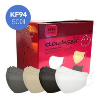 클라우드 키커 새부리형 KF94 마스크 대형 50매 4color 마스크 일회용마스크 도매 대량 새부리 대형 클라우드키커 베이지 kf94, 블랙