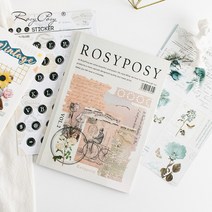 ROSYPOSY 빈티지 판스 인스 다꾸 스티커 북, 스티커북 (ST-1086)