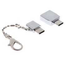 유형 C OTG 어댑터 USB C-마이크로 USB/USB2.0 변환기 커넥터(키체인 포함), 설명, 합금, 실버