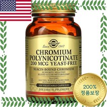 솔가 Solgar 쏠가 나이아신 크롬 폴리니코티네이트 200 mcg 식물성 100 베지캡슐, 1개, 기본