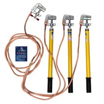 고전압 접지봉 접지선 10kv 벼락 낙뢰 피뢰봉 피뢰침 배전실, 클립+가방포함된 0.5m 로드 2개 1x3+3 세트
