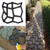 DIY 포장 금형 홈 정원 바닥 도로 콘크리트 스테핑 진입로 돌 경로 파티오 메이커 검정색 플라스틱 만들, 한개옵션0
