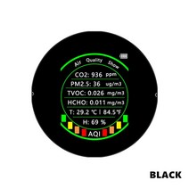 가스 농도 측정기 Tuya-WiFi 7 인 1 휴대용 컬러 디스플레이 이산화탄소 검출기 공기질 PM2.5 CO2 온도 습도 테스터, 02 black, [02] black