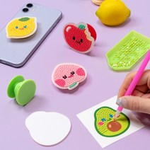 과일 그립톡 만들기 보석 십자수 비즈 핸드폰 거치대, 레몬