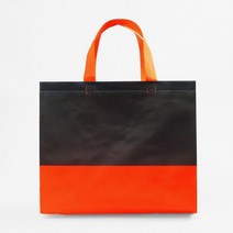 심플 선물백 타포린 4개 BLACK+ORANGE 32X28 투톤 보조가방 선물가방 튼튼한손잡이 부직포