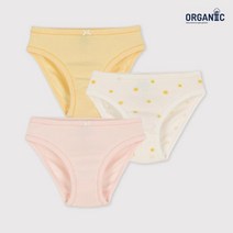 PETIT BATEAU [빠른배송] 여아 오가닉 썬샤인 패턴&솔리드 브리프 3PACK