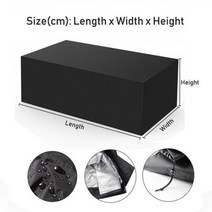 야외 피크닉 정원 테이블세트 이케아 테라스 탁자 72 크기 야외 파티오 정원 가구 커버 방수 커버 비 눈 의자 커버 소파 테이블 의자 방진 커버, 검은색, 200x160x70cm