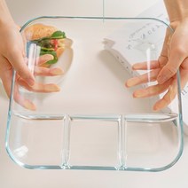 브런치접시 투명접시 유리식판 예쁜그릇 반찬나눔 소형, 대형