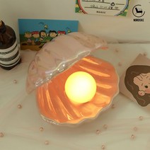 유리공예 수정 구슬 화이트 조개 미니 선물, 핑크