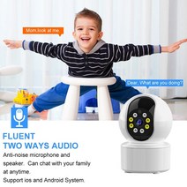 무선 와이파이 블루투스 가정용 CCTV2MP 1080P PT 카메라 적외선 야간 투시경 2.4G WiFi 무선 감시 양방향, 03 With 64GB_02 미국 플러그