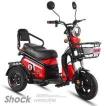 3륜 전기 오토방이 전도 스쿠터 전기 삼륜차 효도 선물, 배터리가 없는 60V 800W 베어카