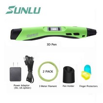 3d펜 쓰리디펜 저온동작 필라멘트 3D펜SUNLU SL-300 3D 펜 플러그 인쇄 지원 PLA/ABS 필라멘트 1.75mm 8 레, [03] SL-300-green