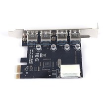PCIE 라이저 확장 카드 4 포트 Express USB 3.0 고속 인터페이스 보호 컴퓨터 노트북, 한개옵션1, 한개옵션0