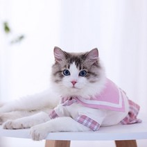 고양이 HOOPET 해군 스타일 Cuate 옷 소녀 작은 개 치마 애완 동물 의류 여름 봄 드레스 강아지, [05] XL, [03] JK-Pink