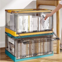 수납함 책상자 학생 교실 책정리함 접이식 투명책 책보관함, 업그레이드 더블 도어/3초 접이식/이동 도르래 포함, 옵션 19번 제품, 1개