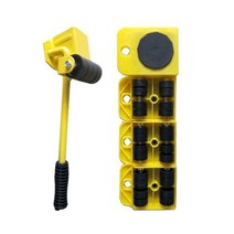 수공구 장인손 가구 리프터 무버 도구 세트 이동 운송 도구 무버 롤러 휠 바 리프팅, 노란색