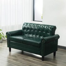 빈티지 엔틱쇼파 3인 거실 4인용 엔틱소파 복고풍 유럽식 인더스트리얼 스타일 소파 싱글 더블 인 레스토랑 바 클리어 커피숍 원목 아메리칸 스타일의 의류 매장, A.개인, M.진한 녹색 버클