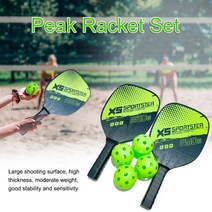 테니스라켓 정구 퓨어 라켓 2pcs 피클 패들 조합 2 4balls 실내 야외 스포츠 컴포트 그립 여성용 남성용 비치, 없음