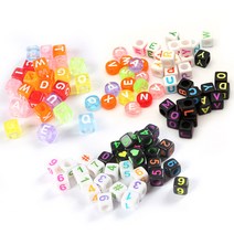 알파벳 비즈 이니셜 장식, (큐브) 숫자, 화이트