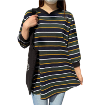 패션디바 스트라이프 7부소매 넉넉한 박스티