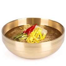 [YM] 키친아트 금상첨화 티타늄 이중 면기 그릇 반찬 접시 종지 대접 컵 수저세트 업소용, 이중면기 대 22cm, 1개