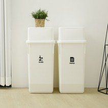 [엔플라스틱]컬러빈 분리수거함 롱바디 60L 2P, 블랙