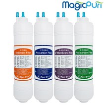 매직퓨리 정품 정수기필터 언더싱크 싱크대 정수기 부품 MP-F001, 01.4개 기본세트 (아쿠아-단11)