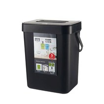 아크로 음식물 쓰레기통 주방 걸이형 휴지통 음쓰통 5L, 블랙 5L