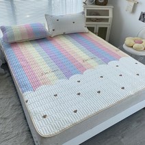 vsyoy 여름쿨매트 매트리스커버 쿨매트 3종 세트 침대쿨매트, 레인보우 섬