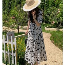 드레스허그 소드 블랙로즈 플라워 원피스