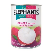 [태국] TWIN ELEPHANTS 리치 통조림 565g / LYCHEES 과일통조림 가니쉬 칵테일 빙수, 1개