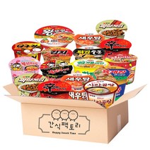[간식팩토리] 큰컵 16종 모음 (까르보불닭+불닭볶음면+튀김우동+왕뚜껑+진라면매운맛+참깨라면+짜파게티+신라면+새우탕+사리곰탕+육개장+김치+너구리 큰컵 16입, 16