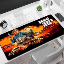 손목보호마우스 무선마우스 GTA 5 마우스 패드 Xl 컴퓨터 및 사무실 확장 Xxl 긴 키보드 게임 Pc 게이머 액세서리 매트 카와이, 없음, 42.FD001713 - 400x700x3mm