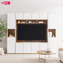 [KT알파쇼핑][착불] 모던 월플렉스 서재형 거실장 2400, 그레이/그레이