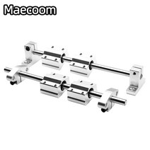 2Set 3D 프린터 부품 광학 축 키트 2x8mm 크롬 도금 샤프트 베어링 4 x SC8UU 4 x SK8 알루미늄 엔드 서포터, 06 350MM_02 Horizontal