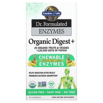Garden of Life Dr. Formulated Enzymes Organic Digest Tropical Fruit 90 Chewables, 2kg
