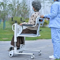 장애인리프트 휠체어리프트 마비 된 노인 교대 기계 장애인 관리 전송 장치 다기능 워킹 핸드 리프트 홈 화장실 의자, [07] [6세대 - 변기휠체어 - 도르래] - 블루