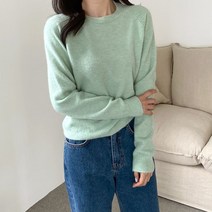 오슈 보들보들 미친 색감 슬림 데일리 라운드넥 니트