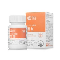 팜엔탑 식물성 비헴철 함유 철분 성장기 청소년 임산부 영양제, 500mg x 60정 2개