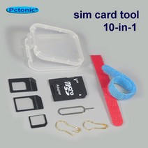 PCTONIC-TF SD 카드 도구 이젝터 핀 트레이 배출 sim 어댑터 케이블 벨트 아이폰 삼성 화웨이용 소형 보관, 한개옵션1, 한개옵션0