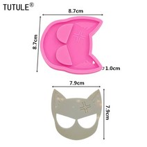 베이킹 쿠킹 반짝이는 고양이 머리 안티 울프 실리콘 몰드 DIY 태그 키티 키 체인 UV 수지 폴리머 클레이, [02] Pink