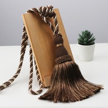 테이프공 만들기1PC 폴 리 에스테 르 술 Tiebacks 커튼 홀더 수 제 장식 밧줄 매달려 공 거실 Accessori, 04 Brown