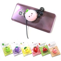 말랑말랑 모찌 과일 핸드폰 그립톡 곰돌이 캐릭터 핸드폰거치대 스마트링 학생 선물, 말랑복숭아톡(비닐포장)