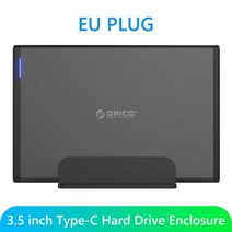 외장하드 SSD HDD TYPE-C 대용량 메모리 휴대용orico 3.5 인치 케이스 외부 인클로저 어댑터 type-c gen1 드라이브 디스크 인클로저 독 스토리지 박스 지원, 씨엔, EU 플러그